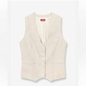 STAUD Beige Textured Vest